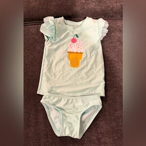 Cat & Jack Light blue Cupcake Swimsuit Set